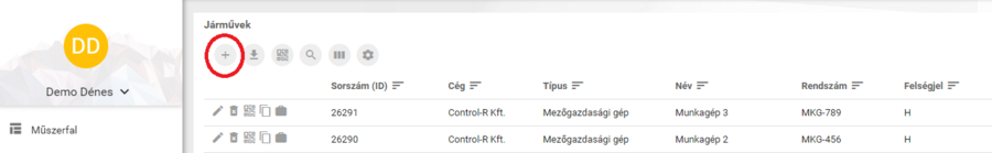 Új jármű létrehozása Új jármű létrehozása