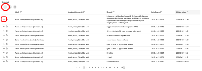 Új üzenet és válasz