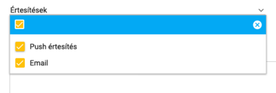 Értesítés típusának kiválasztása